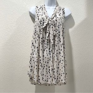 Ember Semi-Sheer Swing Top Knot Detail Bird Pattern | Size Xl